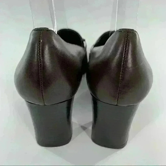 Mootsies Tootsies Kelly heels 7.5 brown leather square toe vintage 90s academia - Picture 4 of 14